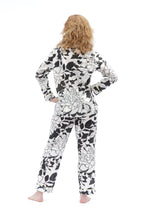 Load image into Gallery viewer, Long Sleeve Pyjamas - Matching set in Havana Print - White/Black
