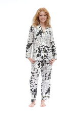 Load image into Gallery viewer, Long Sleeve Pyjamas - Matching set in Havana Print - White/Black
