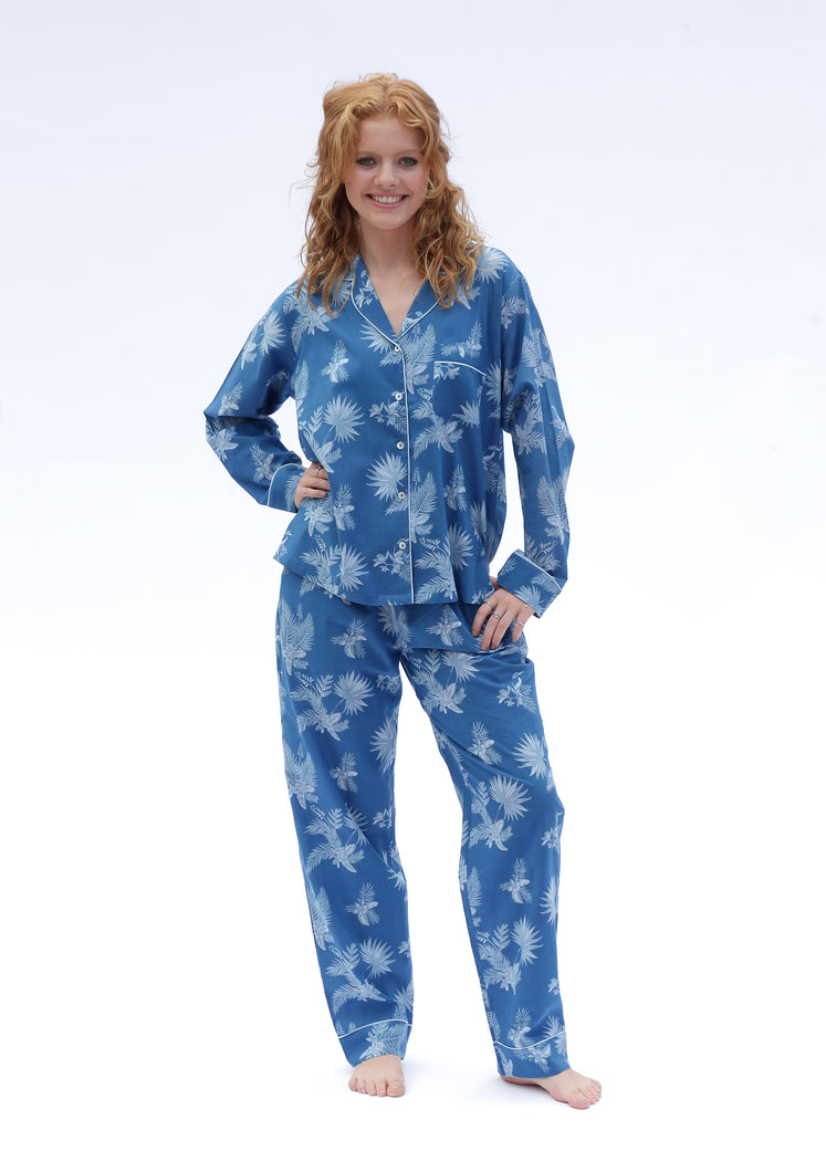 Women pyjamas . Organic cotton pyjama set. Ipanema print